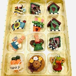 Darice Vintage Miniature Resin Spring Gardening Ornaments Set Of 12